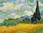 Wheat Field with Cypresses