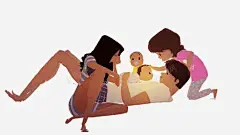 手绘一家人高清素材 卡通 婴儿 家庭 手绘 插画 温馨 玩耍 元素 免抠png 设计图片 免费下载 页面网页 平面电商 创意素材