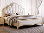 美式实木床1.8m现代简约轻奢主卧双人床欧式公主法式软包储物婚床-淘宝网