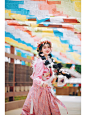 泰酷拉我要吹爆九寨沟这款粉色藏服写真