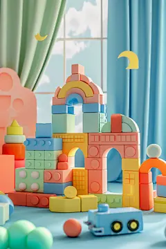 卡通风格积木散件