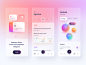 Smart Calendar App task to-do list productivity calendar candy blur glass stats chart graph cards dashboard gradient app icons ios