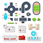 City element top view set Free Vector