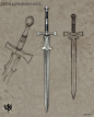 战锤 系列原画（武器篇——剑、斧、锤、镰）