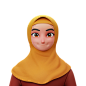 戴头巾的女性3D插图