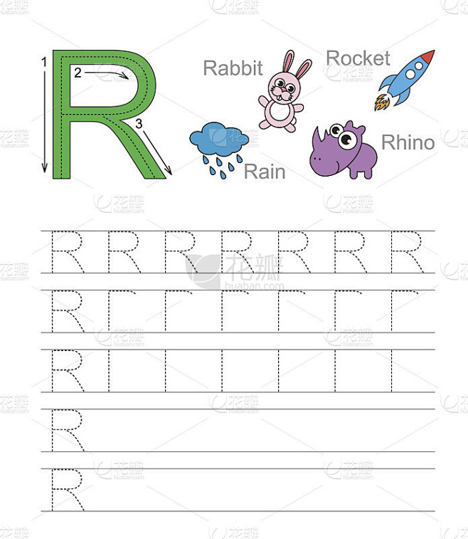字母R.学习书写