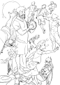 多样动作姿势表情线稿
,
人物插画.漫画设计师
,
Mingu Choi
,
手绘角色设计素材 ​​​​