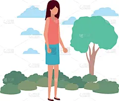 女人,性格,地形,头像,环境,草,自然美,户外,天空,站