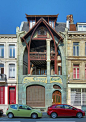 Hector Guimard (French, 1867-1942)  Maison Coilliot, Lille, France, 1898-1900  Guimard designed this building as a “live/work” space and ceramic studio. The fireplace and exterior decoration are a combination of enameled  lava and ceramics.