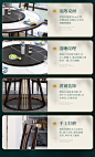 新中式实木岩板圆形餐桌椅组合简约现代圆桌轻奢小户型家用吃饭桌-tmall.com天猫