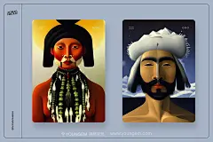 100款古代原始部落土著民族画像人物肖像手绘插图插画图片素材模板