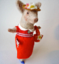 Original Needle Felted  Piggy about Town With Sing Backs  Shoes : Original and one of a kind Needle felted Piggy about Town Designed and Handmade by Miss Bumbles    Jackie is made from 100% pure British wool with