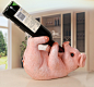 酒瓶架红酒架欧式客厅酒柜摆件家居玄关装饰品创意可爱猪葡萄酒架-淘宝网