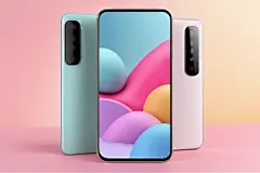 超薄智能手机屏幕展示样机模型