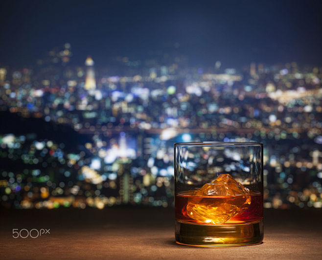 Whisky in city backg...