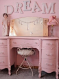 vintage pink vanity