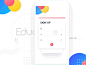 Education app Onboarding johnyvino interaction gif signup signin register mobile login ios intro illustration principle