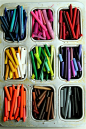 Cake pan crayon storage