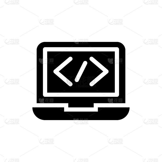 编码矢量图标符号插图。