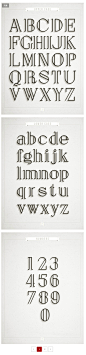 一组线条优美的英文字体及数字符号设计