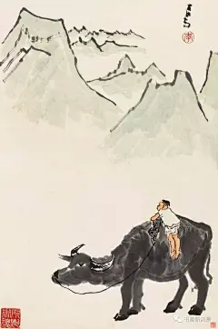 大师李可染画牛——《牧牛图》
李可染(1907-1989)，中国近现代杰出的画家、诗人，齐白石的入室弟子。
李可染的牛画是一绝，极富生活情趣，或行、或卧、或凫于水中;牛背上，稚气的牧童悠然自得，或观山，或引吭，或竞渡，寥寥数笔，便勾出一幅质朴而生机盎然的田园小景。