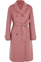 Bottega Veneta - Double-breasted cashmere coat : Pink cashmere Button fastenings through double-breasted front  100% cashmere Dry clean  Designer color: Dusty Rose  Made in Italy