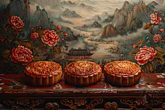美味手工月饼中秋节美食月饼摄影照片