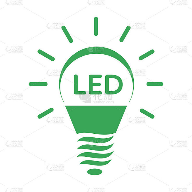闪亮的LED灯泡灯图标