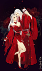 #天涯明月刀OL# 为我们帮帮主和帮主夫人画了一张情侣像好羡慕他们辣么好的感情呀~愿我们山河醉苍生无的小伙伴一直在一起！~感谢天刀！！~