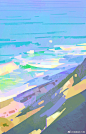 最近的画: 海滩 、  天空 、 大海、 小树林。
开通了个色彩交流群O小明老师的色彩研习社 ​​​​