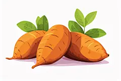 溏心蜜薯手绘红薯番薯粗粮食物插画