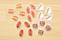 蘑菇屯 日本进口 古川纸工和风复古贴纸包 食物面包甜点零食乐器-淘宝网
