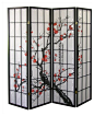 Black Japanese 4 Panel Plum Blossom Screen Room Divider contemporary-screens-and-room-dividers