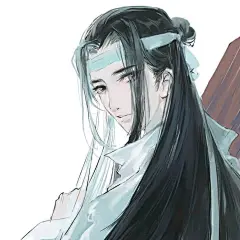 动漫古风青衣男子，抱琴