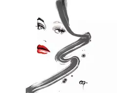 简约不简单，这样的水墨画美女插画，太迷人了！