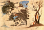 Mehmed Siyah Kalem （15世纪土耳其或伊朗），无法考证确切时代背景和身份的壁画家，看到同一时代慵懒，浪漫，田园诗般的波斯艺术，这些作品可以称得上离经叛道。
