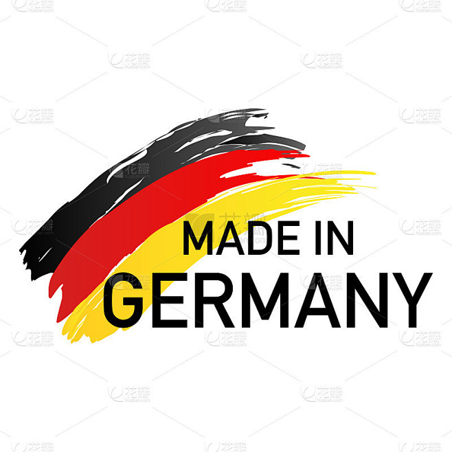 德国制造的标签。全国德国工业出口制造。矢...