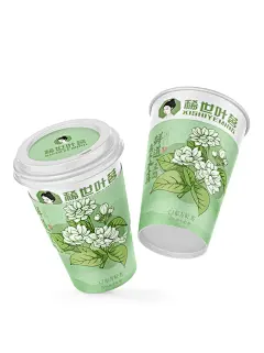 奶茶店纸杯插画，茉莉花，奶茶店，纸杯 - 小红书