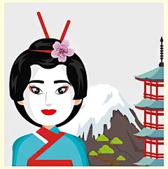 日系古风境外日本旅游日料招财猫富士山寿司和服插画矢量设计素材-淘宝网