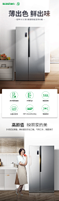 Ronshen/容声 BCD-532WD11HP双开门对开门电冰箱家用变频无霜超薄-tmall.com天猫