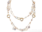 卡地亚Trinity Pearl三色金珍珠项链：三色金，淡水珍珠，钻石。
