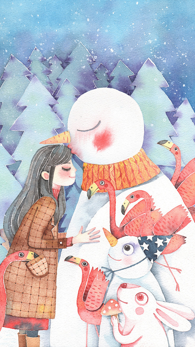 壁纸1  画儿晴天水彩插画