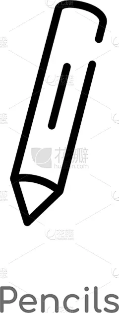 分离着色,轮廓,铅笔,黑色,线条,简单,计算机图标,白色,创造力,设计