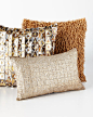 -5R7T Aviva Stanoff  Couture Rivet Beaded-Front Pillow Cleo Layered-Look Pillow Shimmy Wood Bead Pillow
