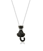 Endearing Black & White Diamond Cat Pendant Necklace | zulily #streetstyle: