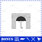 Umbrella and rain icon flat
