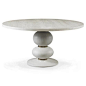 Bandito Modern White Oak Copper Ring Dining Table - 48D | Kathy Kuo Home