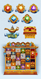 Millionaire Genie Symbols Art : Symbols and Frame Design for an Online Casino Slot Game.
