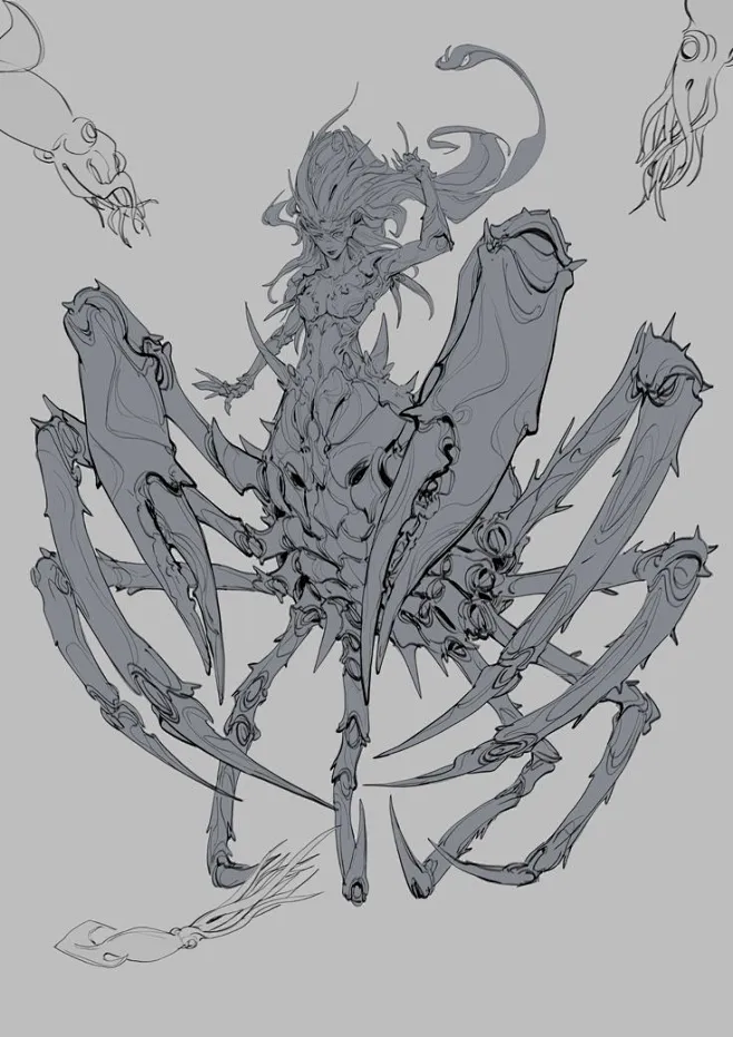 "Crab Girl Sketch" - by K…