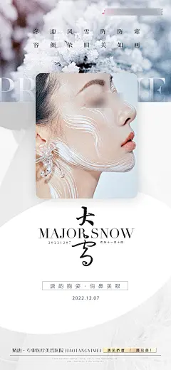 医美整形二十四节气大雪海报-设计素材-shejisc.cn